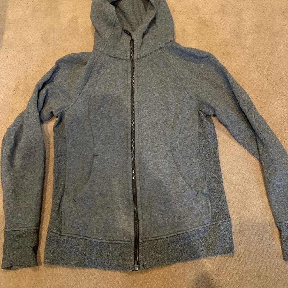 Gray and Black speckled Lululemon Scuba Hoodie